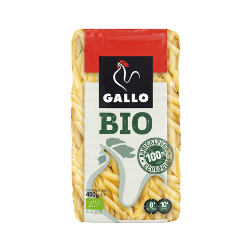 Pasta macarrones ecológicos GALLO BIO 450 g.