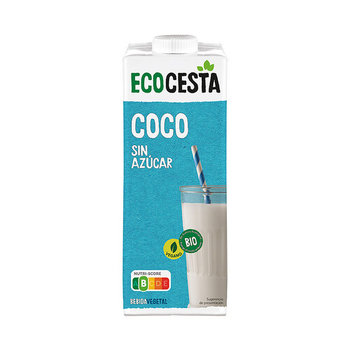 Bebida de coco,0 % azúcar ecológica ECOCESTA 1 l.