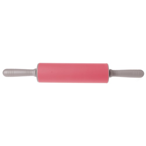 Rodillo de cocina de silicona color rosa con mango de polipropileno, 46cm, ACTUEL.