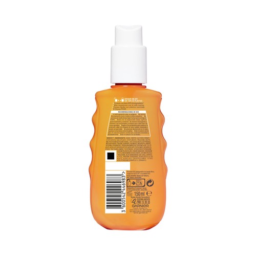 DELIAL de Garnier Protector solar en spray, especial para niños con factor protección 50+ ( muy alta) 150 ml.
