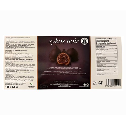 VALCORCHERO Bombones de higo con chocolate negro 165 g.
