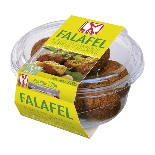 YGRIEGA Falafel a base de garbanzo, cebolla y cilantro YGRIEGA 120 g.