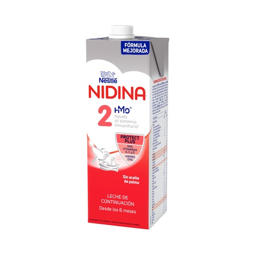 NIDINA 2 Leche líquida (2) de continuación, a partir de 6 meses 1 l.