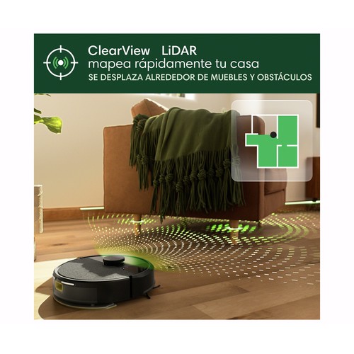 iRobot Roomba 105 Combo, Color negro, navegación láser, aspira y friega, 120 min de autonomía