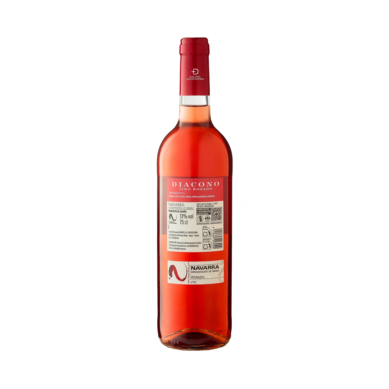 DIACONO Vino rosado con D.O. Navarra botella 75 cl.