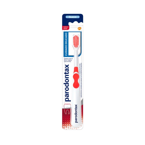 PARODONTAX Cuidado delicado Cepillo de dientes con filamentos suaves para un cuidado delicado.