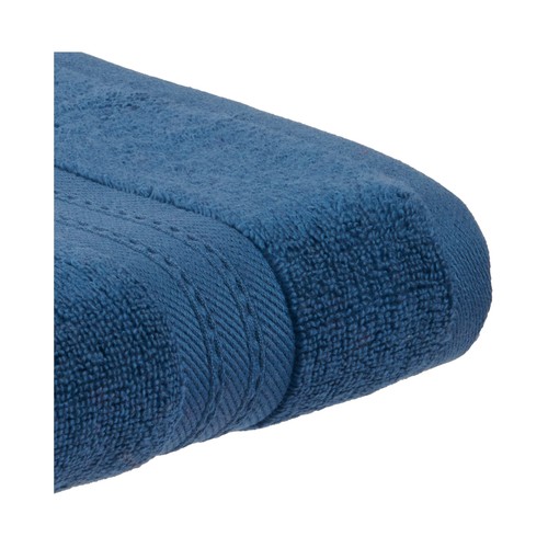 Toalla para baño azul 100x150cm algodón 400gsm modelo O Twist. ACTUEL