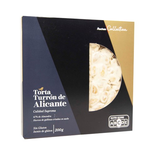 ALCAMPO GOURMET Torta de turrón duro D.O.  Alicante 200 g.