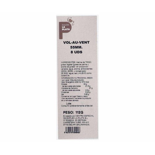 Vol-au-vent 55 mm 8 uds. 112 g.