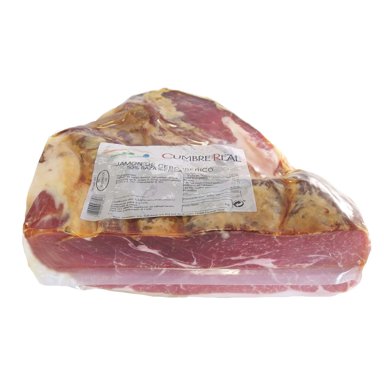 Centro jamón de cebo ibérico 50% raza ibérica. - Loncha fina 1 mm