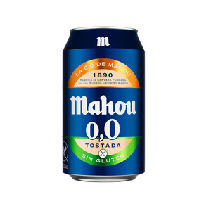 Imagen de MAHOU Cerveza 0,0 % tostada sin gluten en lata 33 cl.