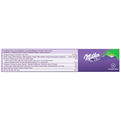 MILKA Tarta de chocolate Milka con avellanas sin gluten MILKA 400 g.