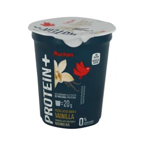 AUCHAN Protein + Postre de vainilla, sin grasa ni azúcares añadidos y con alto contenido en proteína 200 g. Producto Alcampo