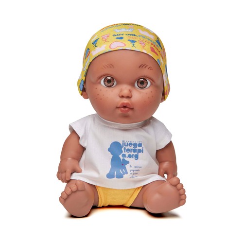Muñeco bebé solidario Baby Pelón Leire, JUEGATERAPIA.