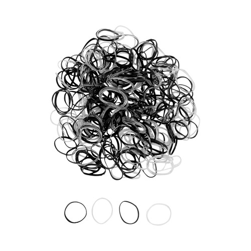 COSMIA Gomas elásticas pequeñas de colores negro y transparente 250 uds.