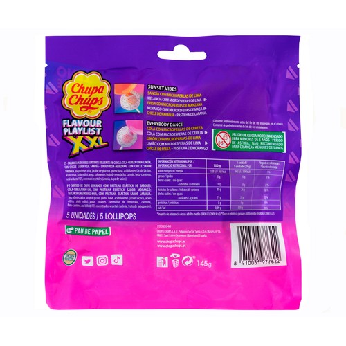 CHUPA CHUPS Caramelo con palo xxl 5 und. 145 g.