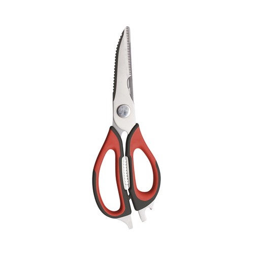 Tijeras de cocina con 6 funciones y mango tacto suave, 23cm., ACTUEL.