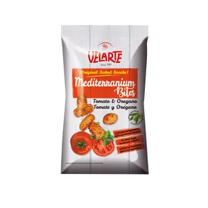 VELARTE Mediterraneum Bites Snack palitos de pan crujiente con sabor a tomate y orégano 80 g.