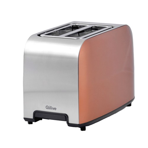 Tostador acero inox QILIVE serie Cooper Q.5887, 2 ranuras, 750W.