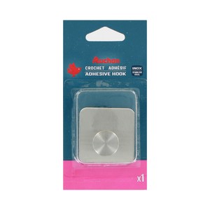 Imagen de Gancho adhesivo grande, acero inoxidable, plata, ALCAMPO.