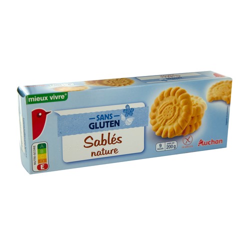 Galletas de mantequilla Sablés, sin gluten PRODUCTO ALCAMPO 200 g.