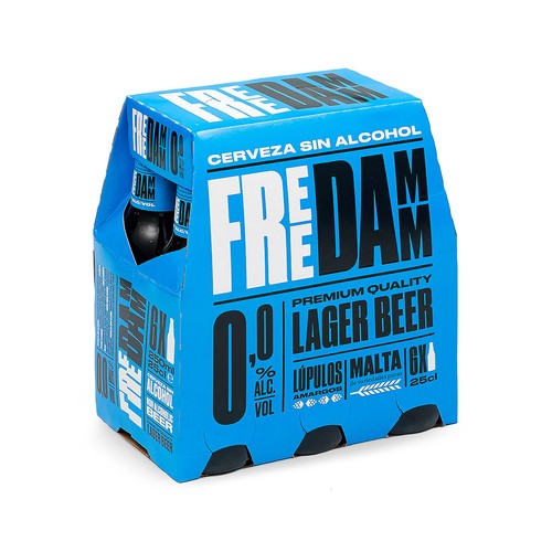 Cerveza sin alcohol FREE DAMM pack de 6 x 25 cl.