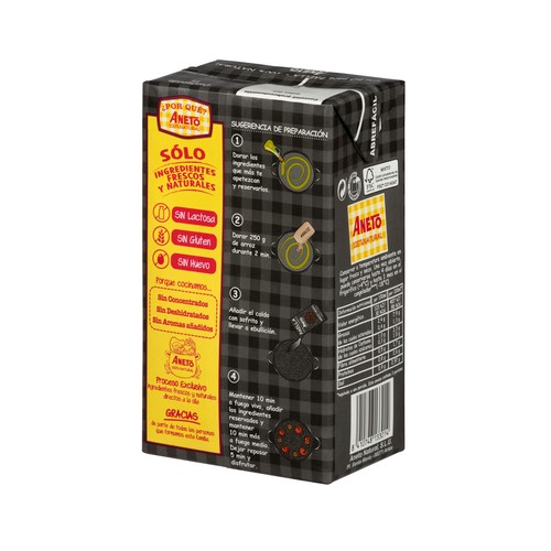 ANETO Caldo de arroz negro 100% natural con sofrito brik de 1 l.