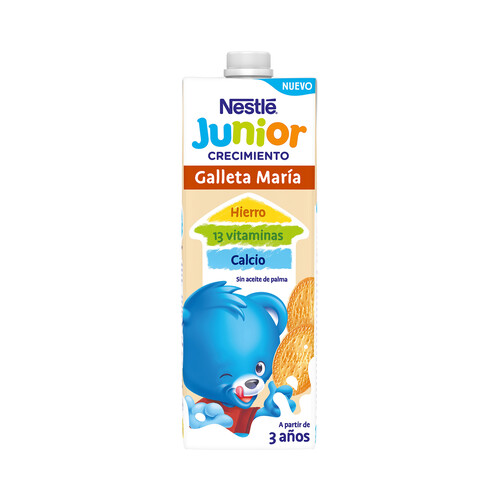 NESTLÉ Leche de crecimiento con galleta Maria a partir de 3 años NESTLÉ Junior 6 x 1l.