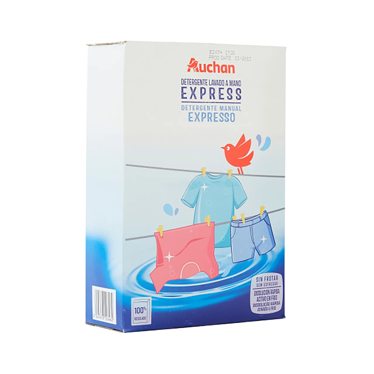 PRODUCTO ALCAMPO Detergente en polvo, lavado a mano 650 g.