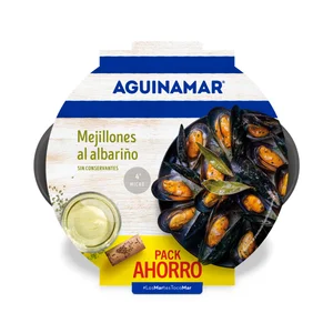 AGUINAMAR Mejillón cocido con salsa albariño 900 gr.