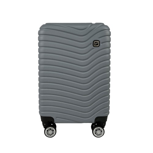 Maleta grande rígida de color gris de 75 cm y 8 ruedas, AIRPORT ALCAMPO Wave.