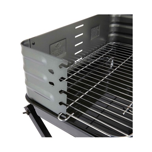 Barbacoa de carbón plegable con ruedas, 58,5x70x82cm. GARDEN STAR ALCAMPO.