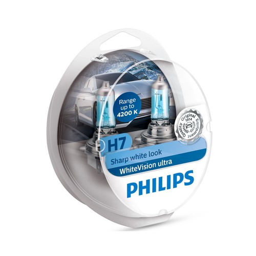 2 Bombillas Coche H7 PHILIPS  White Vision Ultra, 12V,55W.