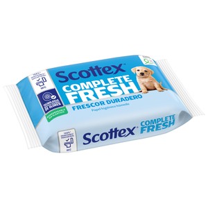Imagen de SCOTTEX Fresh Papel higiénico húmedo (toallitas WC), con agua micelar y vitamina E 38 uds.