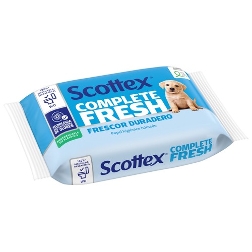 SCOTTEX Fresh Papel higiénico húmedo (toallitas WC), con agua micelar y vitamina E 38 uds.