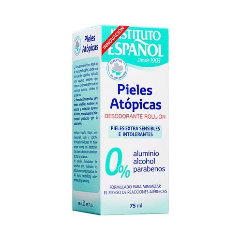 INSTITUTO ESPAÑOL Desodorante roll on para mujer para pieles atópicas INSTITUTO ESPAÑOL Pieles atópicas 75 ml.