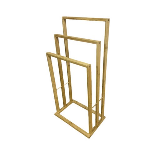 Toallero de bambú, triple organizador para baño. ACTUEL