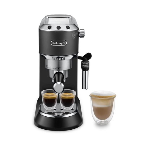 Cafetera espresso DE`LONGHI Dedica EC 685.B negra, presión 15bar, café molido o monodosis, depósito 1,3L.