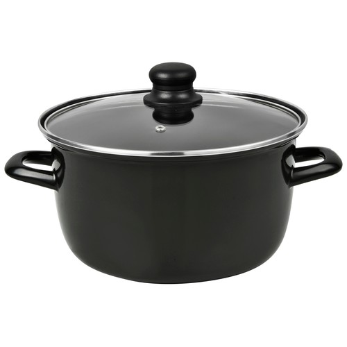 Cacerola freidora de acero esmaltado apta para inducción con cestillo, asas y tapa de vidrio, 26 cm. ACTUEL.