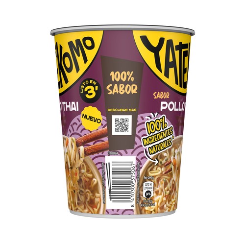 YATEKOMO Fideos Orientales instantáneos sabor pollo thai - 60g.