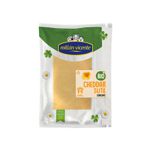 MILLÁN VICENTE Queso en lonchas Cheddar ecológico MILLÁN VICENTE 125 g.