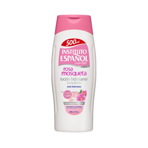 INSTITUTO ESPAÑOL Loción corporal hidratante con ácido Hialurónico y Rosa Mosqueta 500 ml.