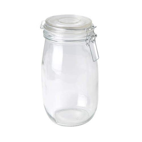 Bote de vidrio con tapa de aro de silicona, 1,5 litros, ACTUEL.