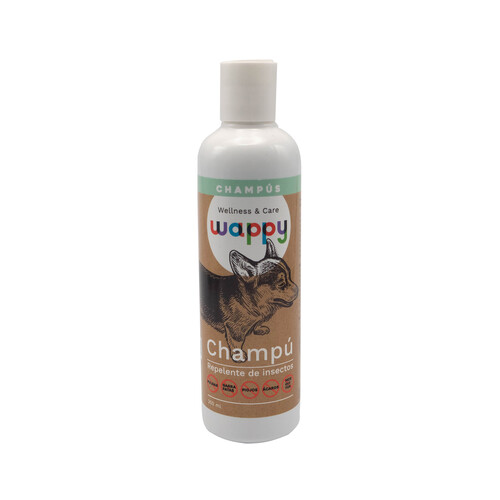 WAPPY Champú para perros repelente de insectos, 250 ml.