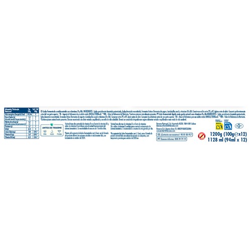 ACTIMEL de Danone Leche fermentada con Lcasei y sabor natural sin azucares añadidos 12 x 100 g. 