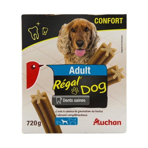 PRODUCTO ALCAMPO Snacks dental para perros adultos talla mediana AUCHAN EXPERT DENTAL CARE 28 uds. 720 g.