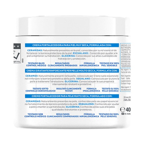 MIXA Crema fortalecedora Ceramide protect, para pieles muy secas 400 ml.