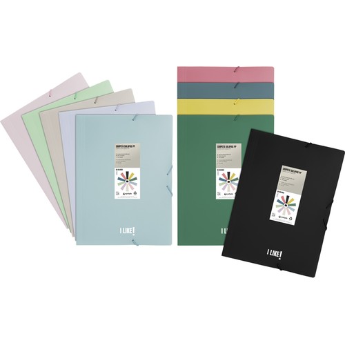 Carpeta de 3 solapas con goma, colores surtidos, GRAFOPLAS.