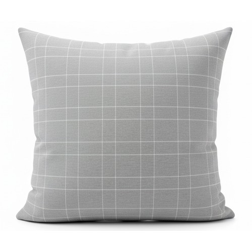 Cojín estampado cuadros 45x45 cm color gris. MAUROTEX