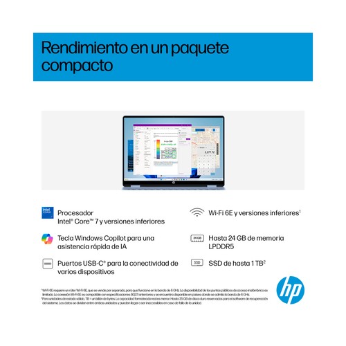 Portátil HP OmniBook 5 Flip 14-fp0029ns, 512GB SSD 8GB RAM, pantalla 35,5cm (14")...
